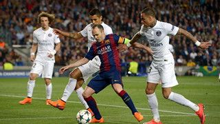 Iniesta surrounded by players of Real Madrid, Czech Republic, Croatia ...